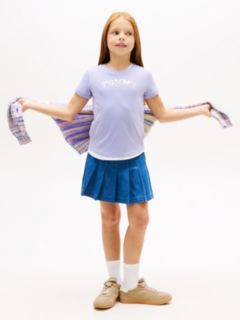 Metallic Logo Slim Crew Neck T-Shirt — Blue 3