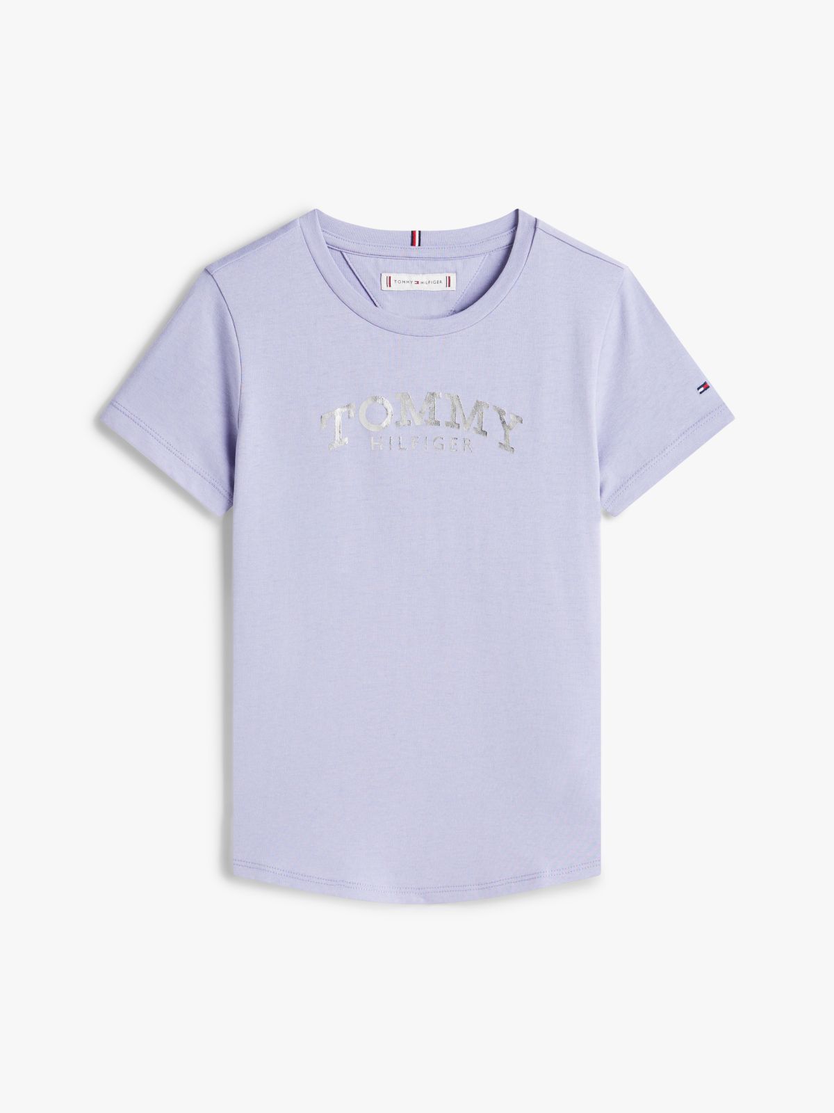 Metallic Logo Slim Crew Neck T-Shirt — Blue