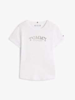 Metallic Logo Slim Crew Neck T-Shirt — White 5