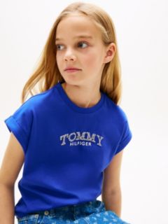 Floral Logo Relaxed Crew Neck T-Shirt — Blue 2