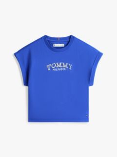 Floral Logo Relaxed Crew Neck T-Shirt — Blue 6