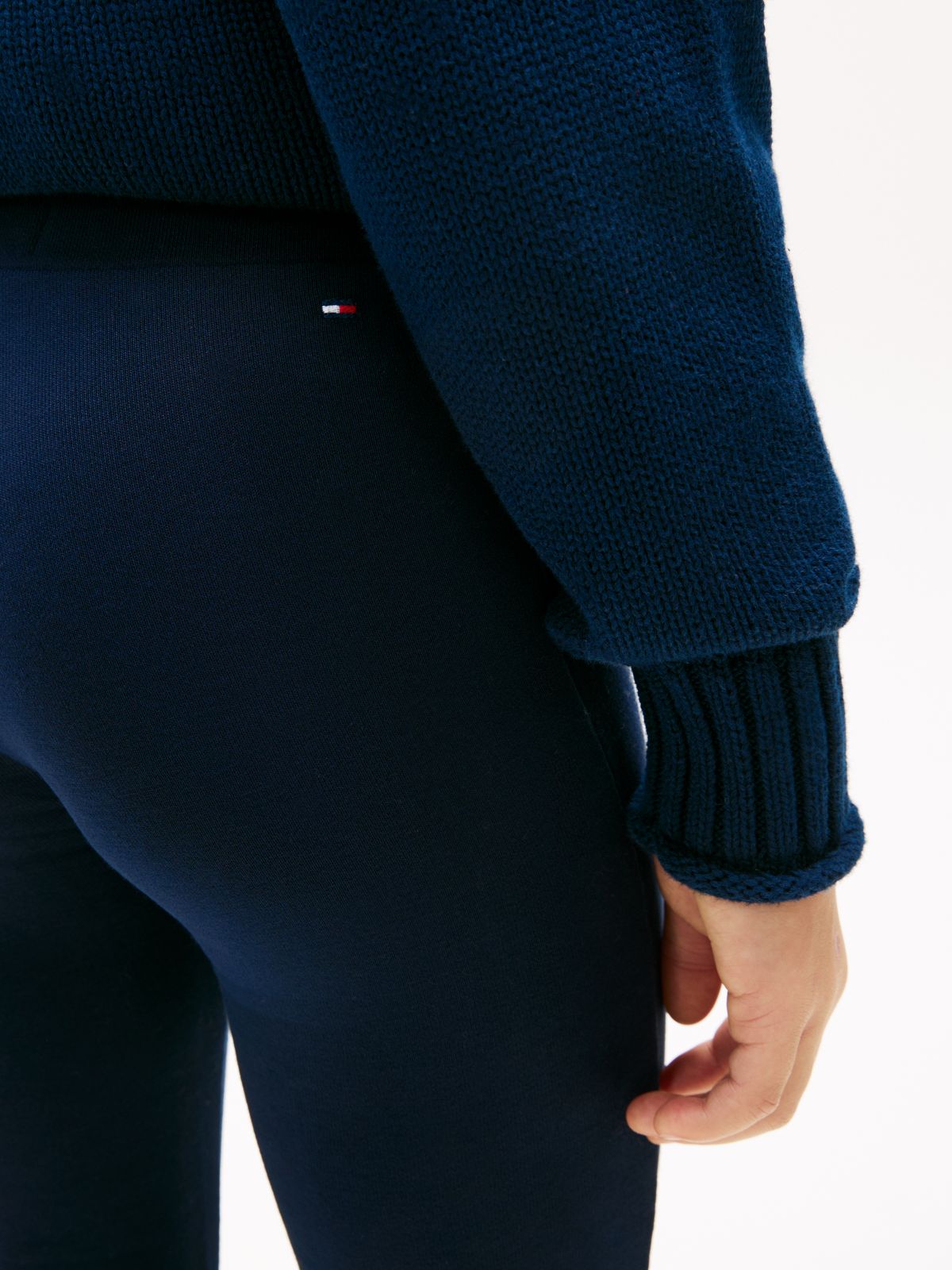 Extra Slim Metallic Logo Flared Leggings — Blue