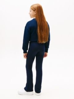 Extra Slim Metallic Logo Flared Leggings — Blue 4