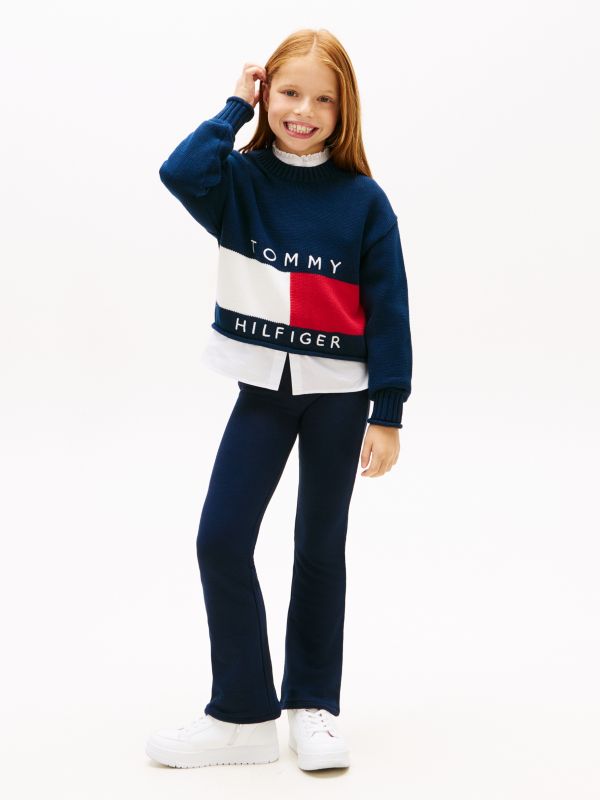 Extra Slim Metallic Logo Flared Leggings — Blue