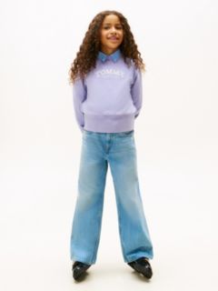 Logo Embroidery Crew Neck Terry Sweatshirt — Blue 3