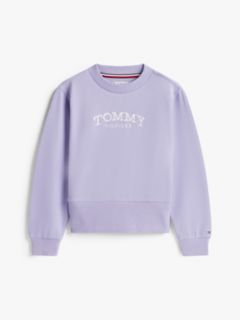 Logo Embroidery Crew Neck Terry Sweatshirt — Blue 5