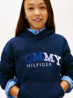Logo Embroidery Boyfriend Terry Hoody — Blue 2