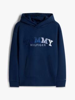 Logo Embroidery Boyfriend Terry Hoody — Blue 5