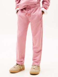 Brushed Fleece Textured Logo Joggers — Pink 2