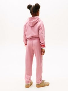 Brushed Fleece Textured Logo Joggers — Pink 4