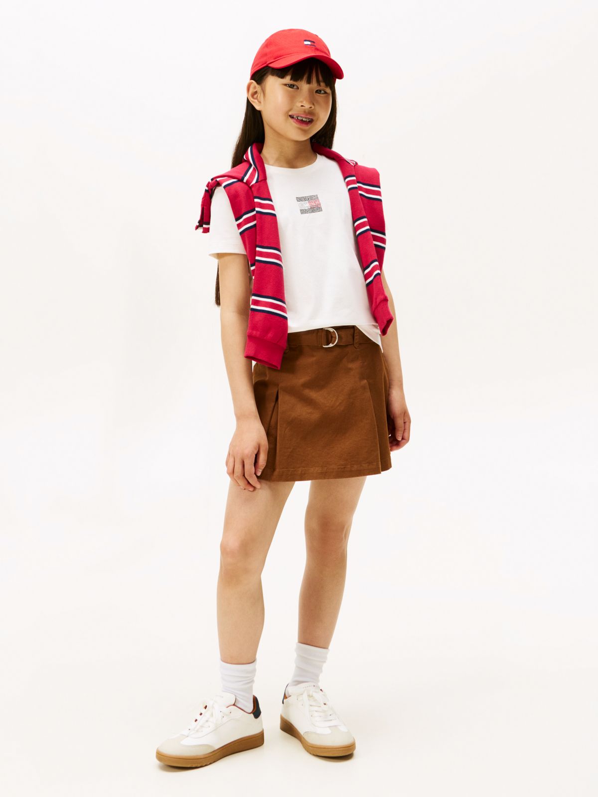 Diamanté Flag Jersey T-Shirt — Beige