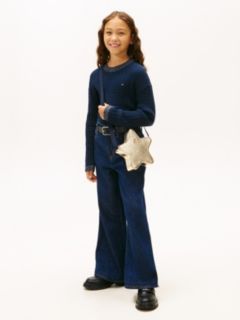 Glitter Mini Cable Knit Relaxed Sweatshirt — Blue 3