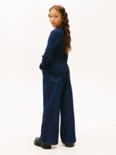 Glitter Mini Cable Knit Relaxed Sweatshirt — Blue 4