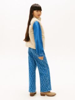 Floral Embroidery Relaxed Teddy Gilet — Beige 5