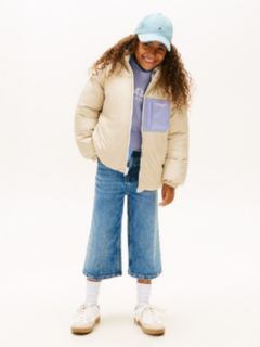 Floral Print Reversible Relaxed Puffer Jacket — White 3