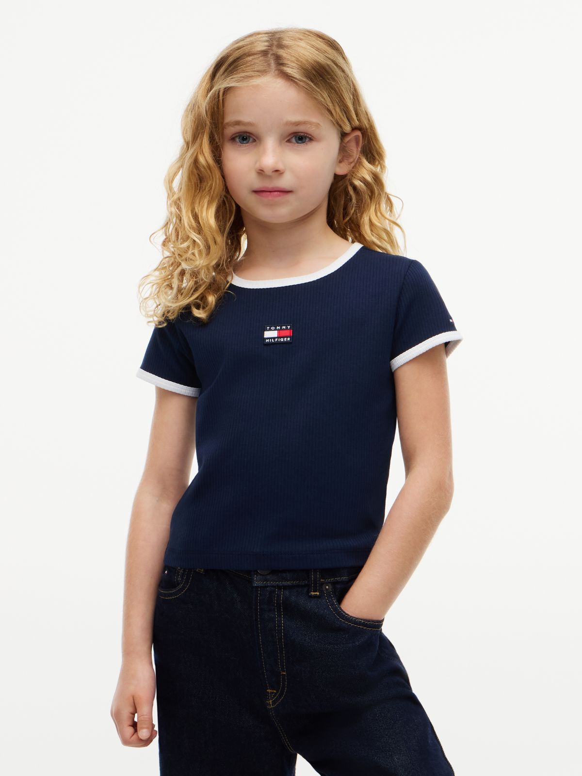 Heritage Reflective Flag Extra Slim T-Shirt — Blue