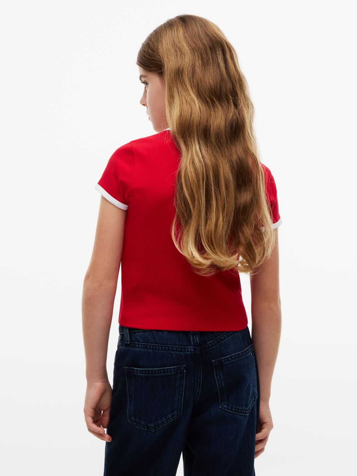 Heritage Reflective Flag Extra Slim T-Shirt — Red