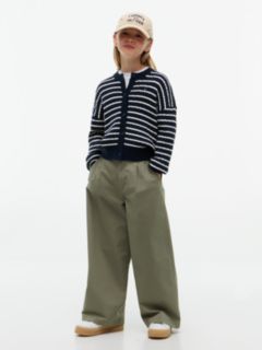 Relaxed Cable Knit Cardigan — Blue 2