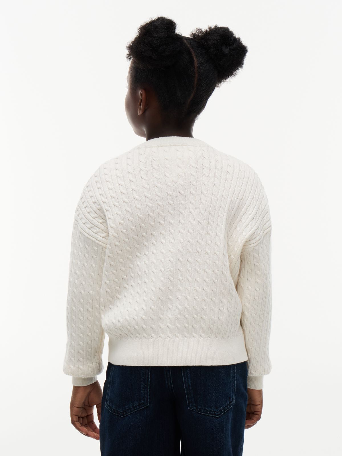 Relaxed Cable Knit Cardigan — Yellow