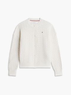 Relaxed Cable Knit Cardigan — Yellow 5