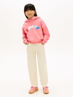 beige loose barrel leg jeans for girls tommy hilfiger