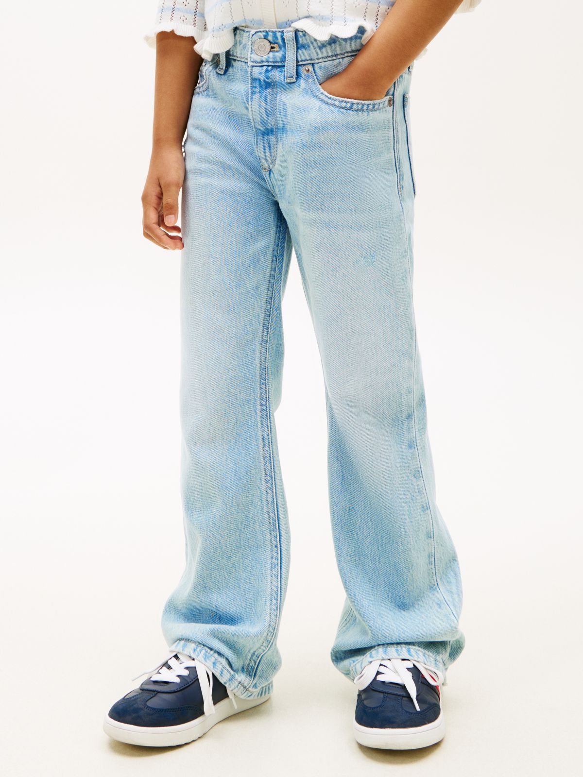 Distressed Flared Leg Jeans — Blue