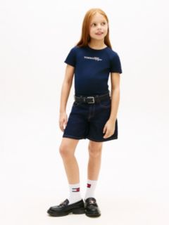 Logo Embroidery Slim Vintage Jersey T-Shirt — Blue 3