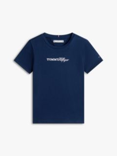 Logo Embroidery Slim Vintage Jersey T-Shirt — Blue 5