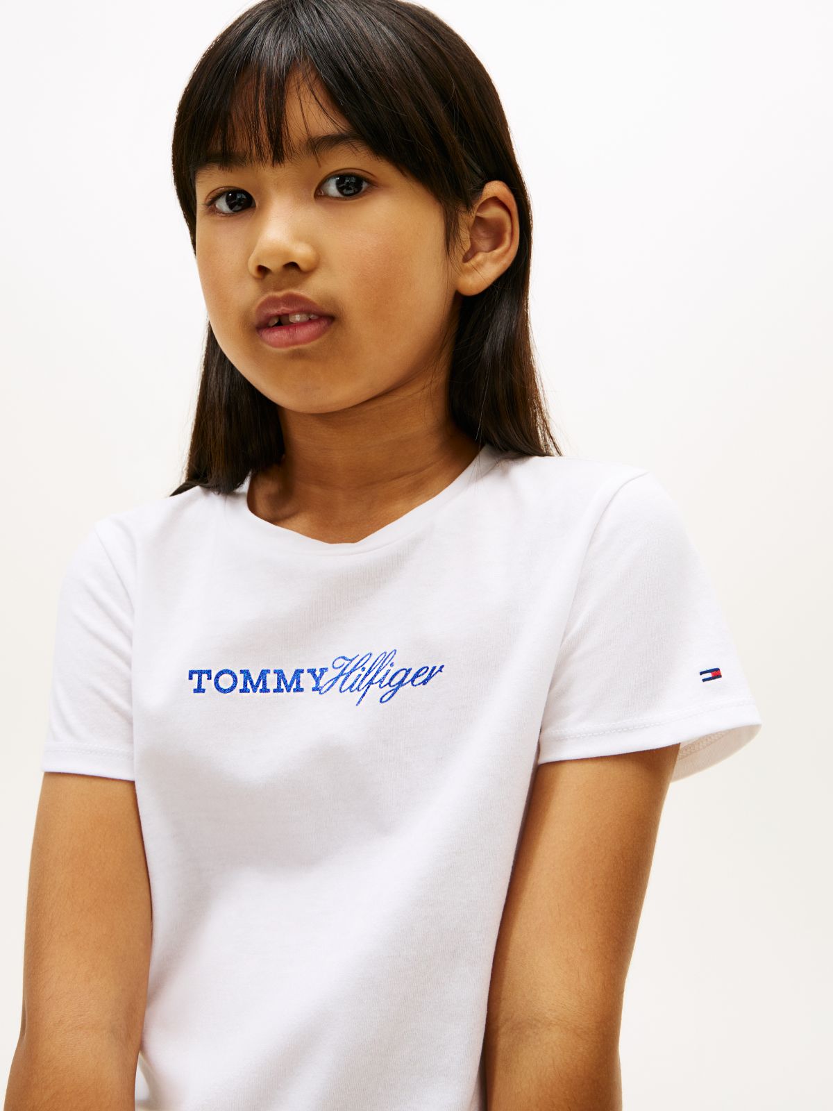 Logo Embroidery Slim Vintage Jersey T-Shirt — White