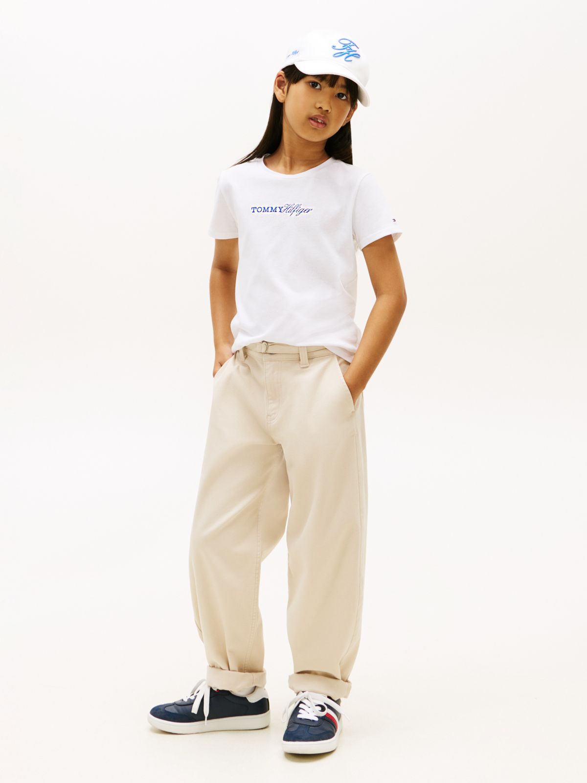 Logo Embroidery Slim Vintage Jersey T-Shirt — White