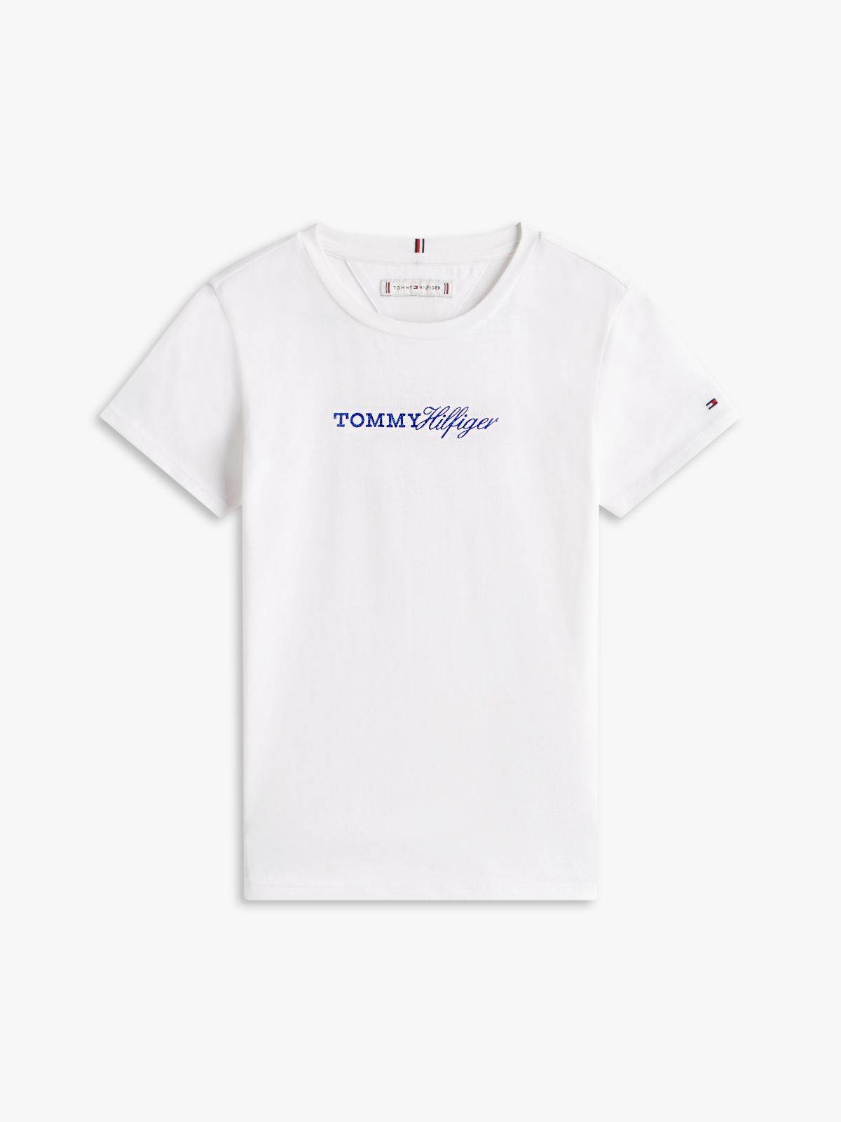 Logo Embroidery Slim Vintage Jersey T-Shirt — White