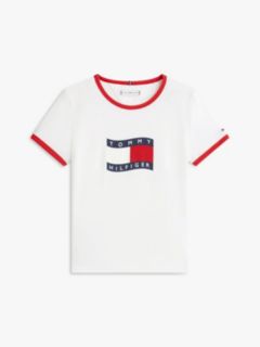 Wavy Flag Jersey Ringer T-Shirt — White 5