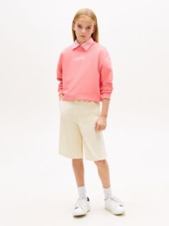 Glitter Logo Relaxed Terry Sweatshirt — Pink 3