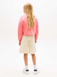Glitter Logo Relaxed Terry Sweatshirt — Pink 4