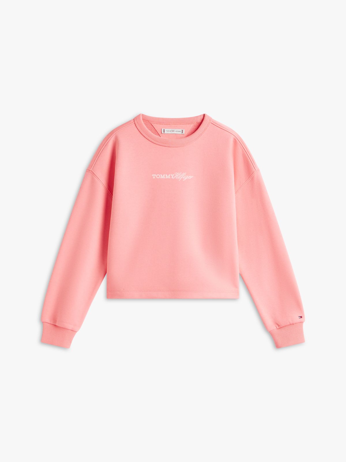 Glitter Logo Relaxed Terry Sweatshirt — Pink