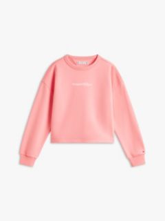 Glitter Logo Relaxed Terry Sweatshirt — Pink 5