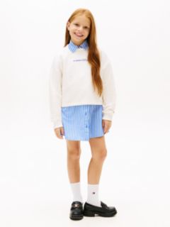 Glitter Logo Relaxed Terry Sweatshirt — White 3