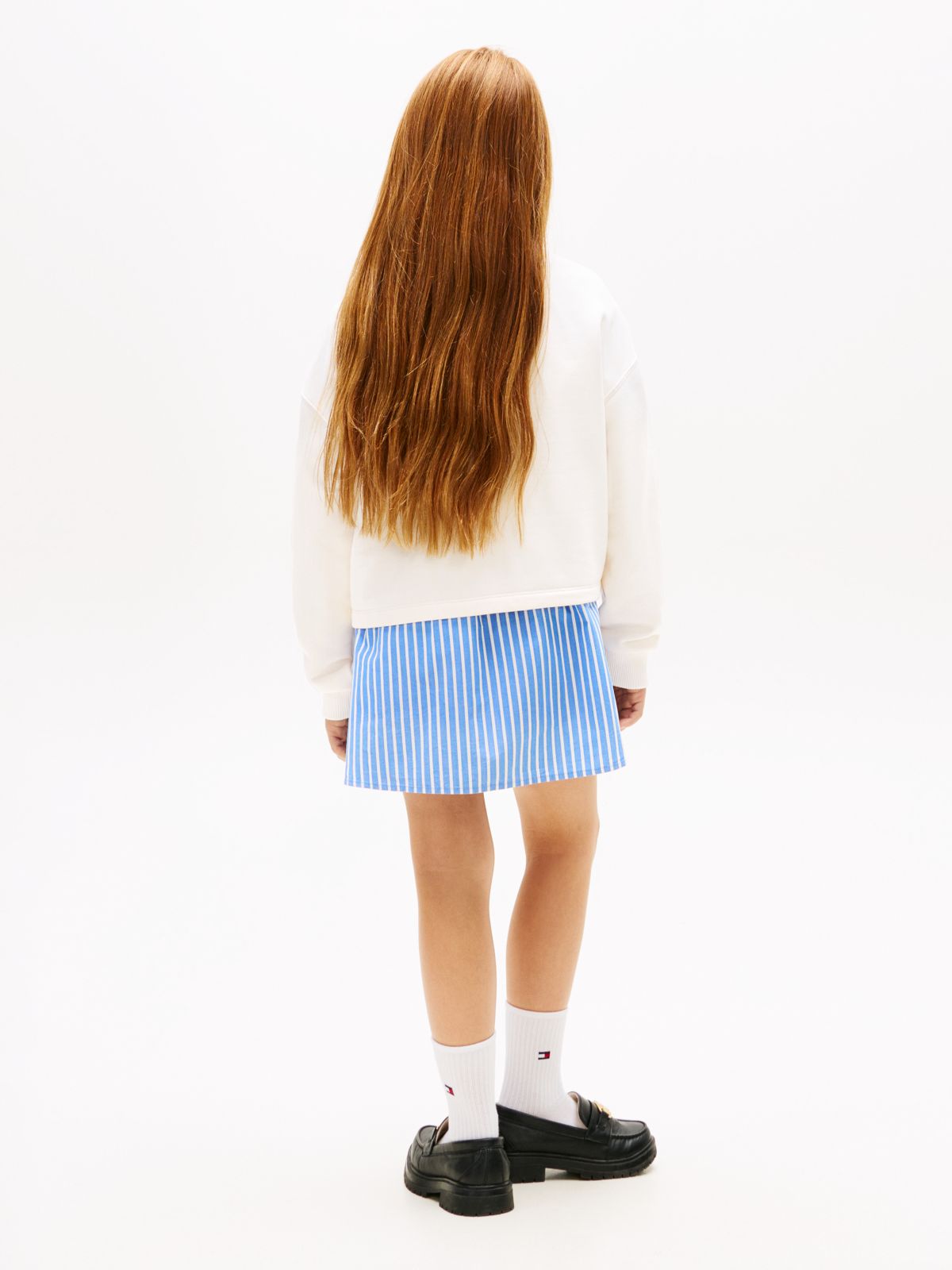 Glitter Logo Relaxed Terry Sweatshirt — White