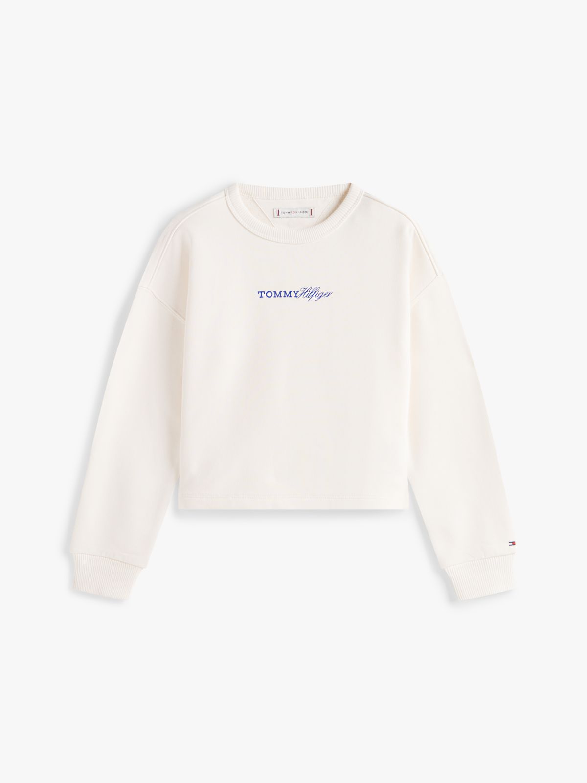 Glitter Logo Relaxed Terry Sweatshirt — White