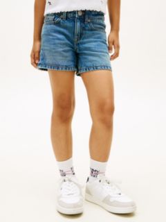 Faded Skinny Denim Shorts — Blue 2