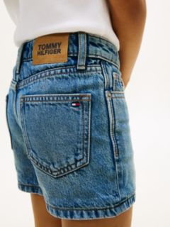 Faded Skinny Denim Shorts — Blue 3