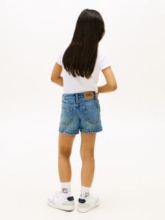 Faded Skinny Denim Shorts — Blue 4