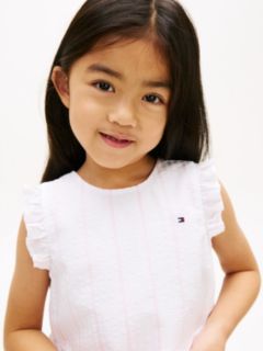 Crossover Back Seersucker Sleeveless Shirt — White 2