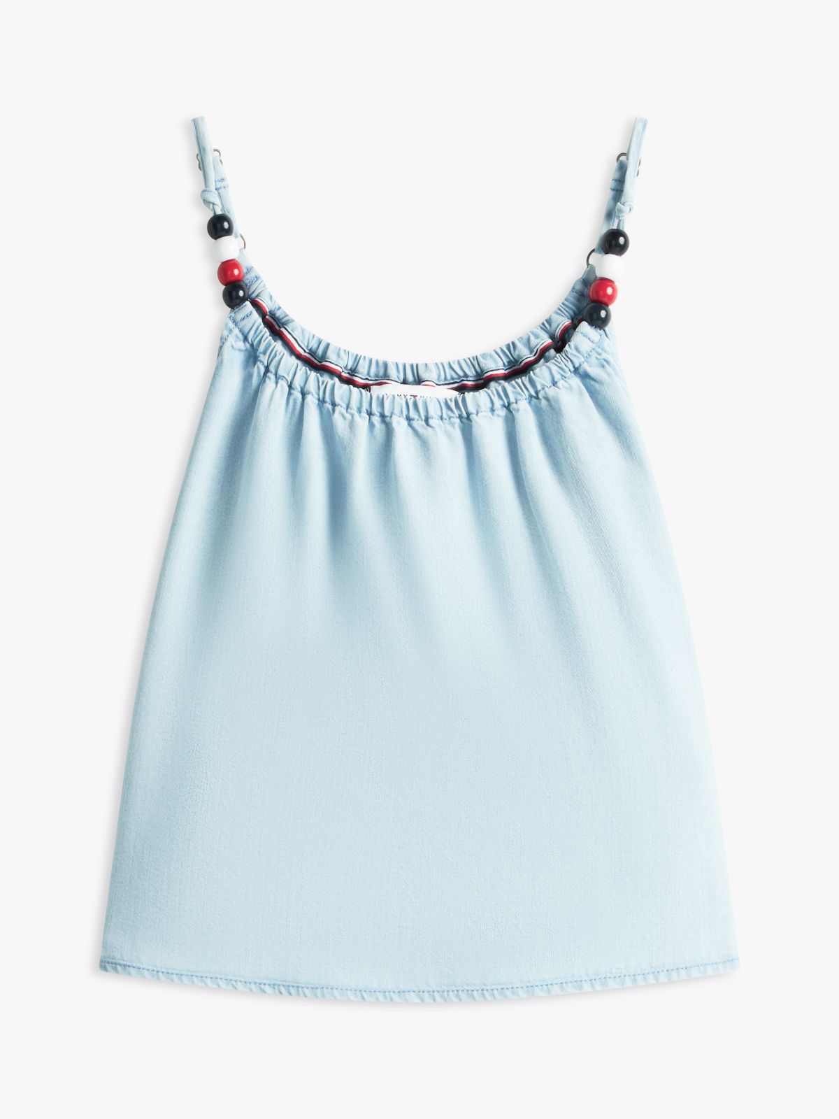 Beaded Straps Sleeveless Top — Blue