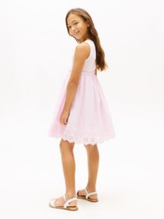 Broderie Anglaise Sleeveless Dress — Pink 4