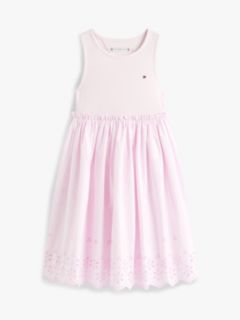 Broderie Anglaise Sleeveless Dress — Pink 5