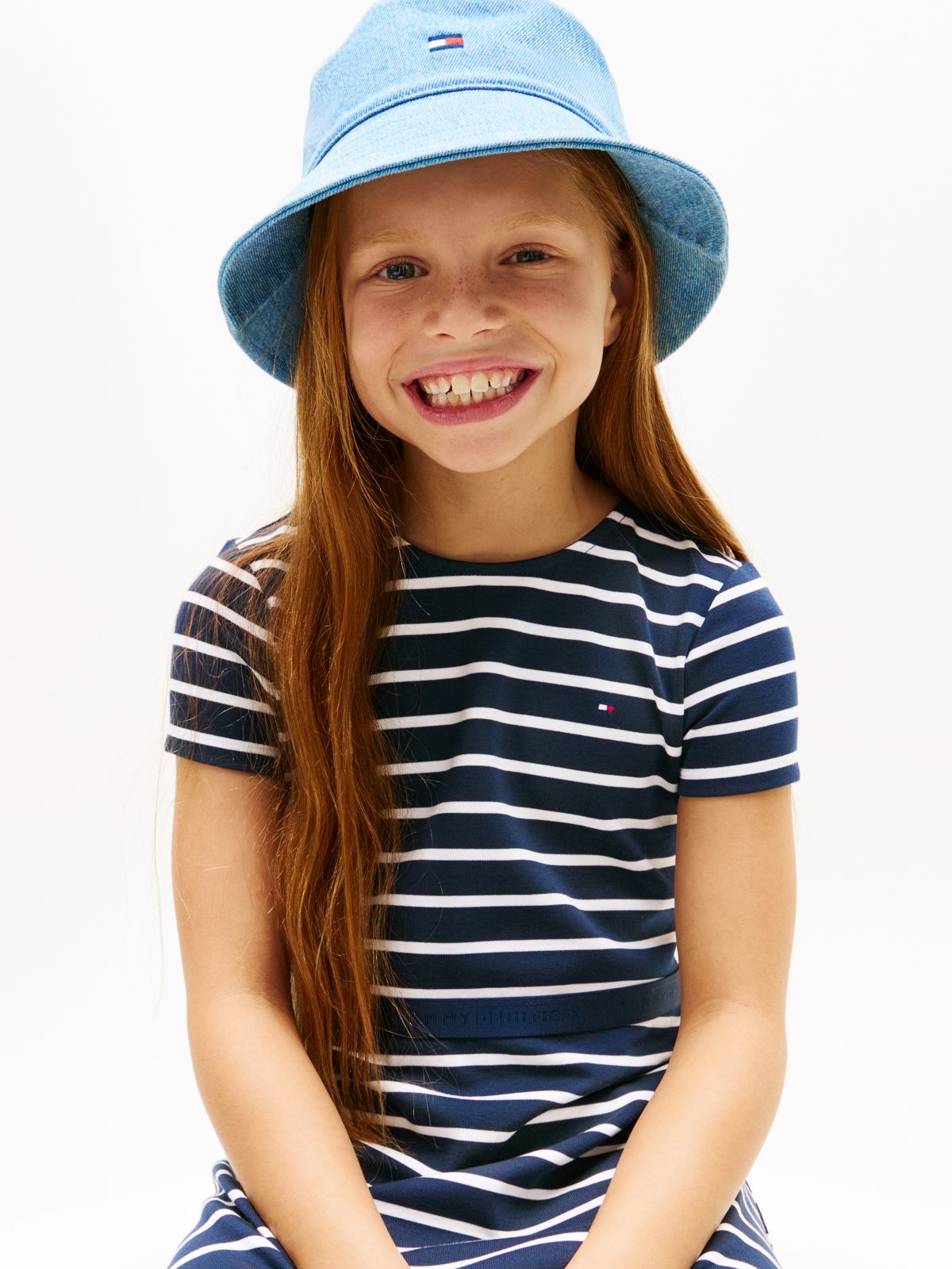 Essential Short Sleeve Skater Dress — Blue