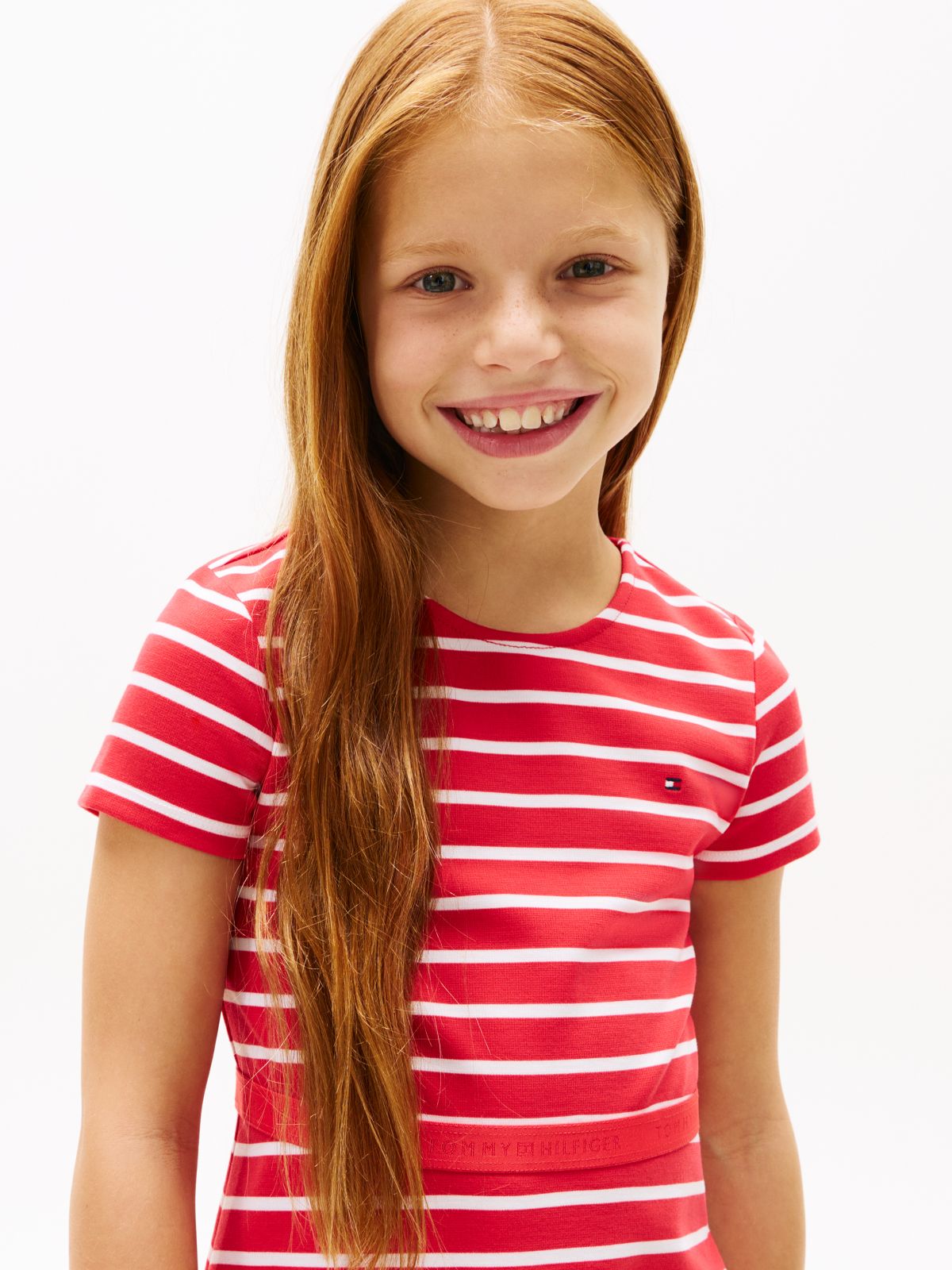 Essential Short Sleeve Skater Dress — Red