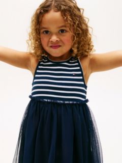 Tulle Sleeveless Fit And Flare Dress — Blue 2