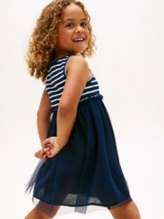 Tulle Sleeveless Fit And Flare Dress — Blue 3